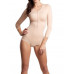 Компрессионное боди с высокой спинкой, рукавами и ластовицей