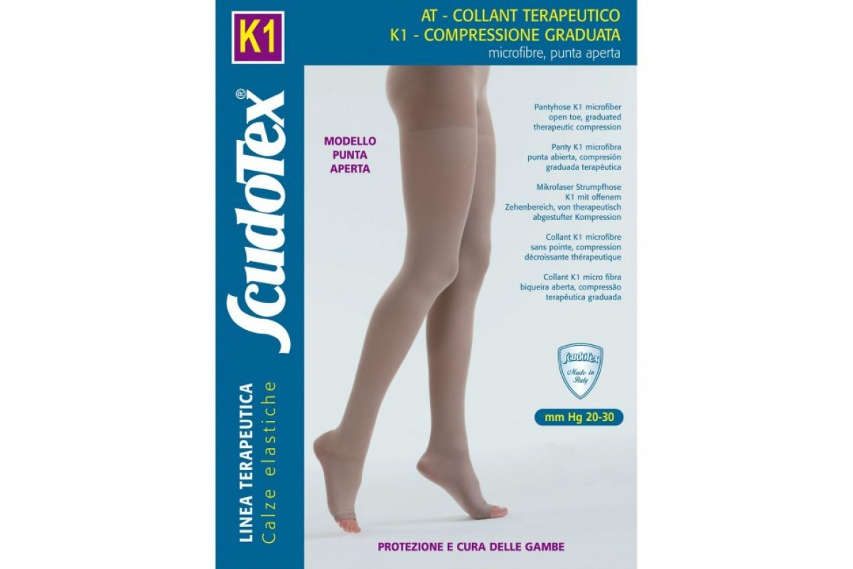 442 Колготки компрессионные К1 (20-30 mmHg) с микрофибройрой, открытый носок (мысок)